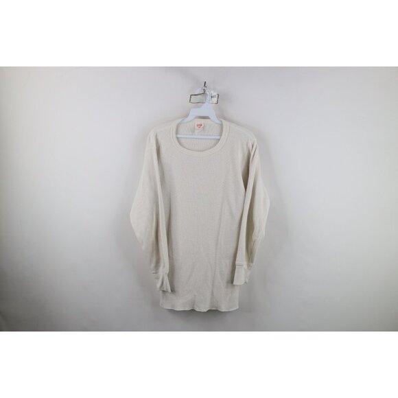 Vintage 90s Streetwear Mens XL Blank Thermal Waffle Knit Long Sleeve T-Shirt USA - Picture 1 of 11